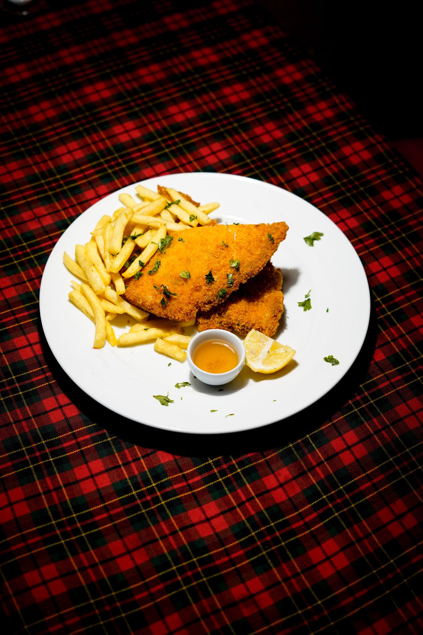 Breaded cutlet with fries