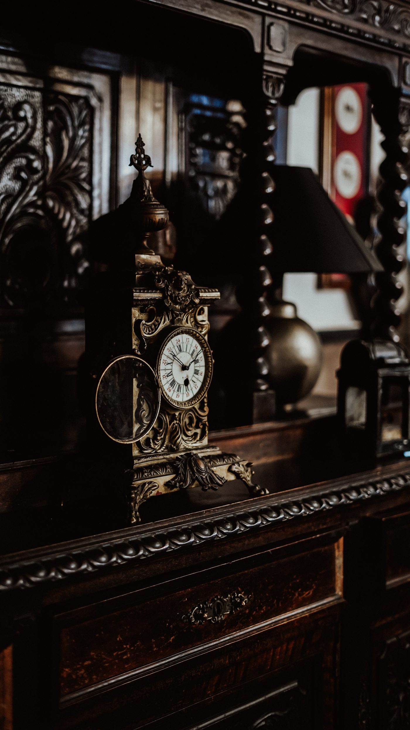Antique brass clock